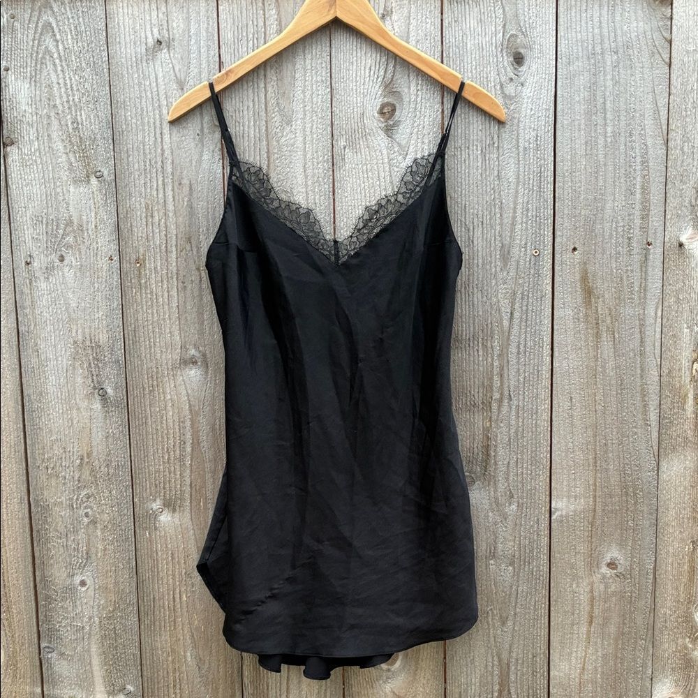 Victoria's Secret Black Lace Detail Slip Nightgown